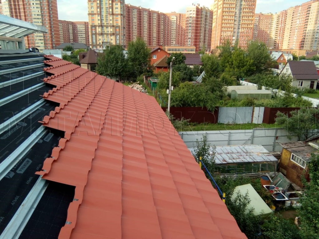 Металлочерепица Геркулес 8004 терракотовый Стальной Бархат от Центра Металокровли в Ульяновске