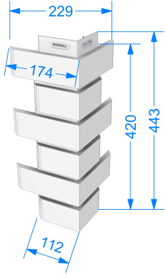 Угол наружный фасадной панели Деке FLEMISH Красный Жженый чертеж