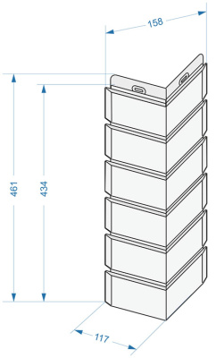 Угол наружный фасадной панели Деке BERG Золотистый чертеж