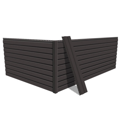 Фото сайдинга металлического (металлосайдинга) Корабельная доска RAL8019 Темный Шоколад для фасада дома