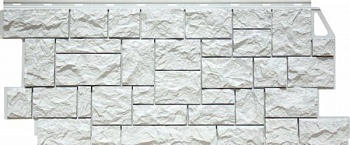 Фасадная панель FINEBER Камень дикий Мелованный белый 1117*463