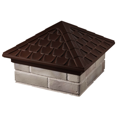 Колпак на столб забора ELBRUS Коричневый 1,5х1,5 кирпича Черепица фото 2